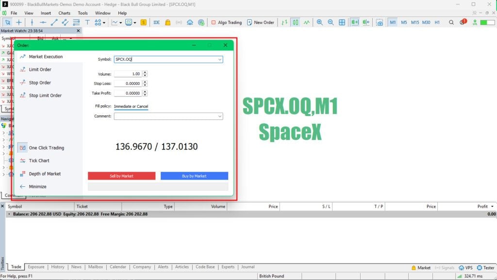 SPCX 2 on MT5